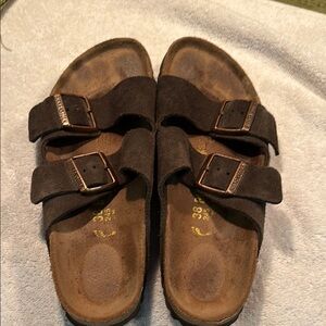 Birkenstock Brown and tan Sandals with Cork Footbed